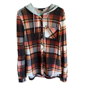 EUC Urban Heritage Hooded Plaid Shirt • Size Small
